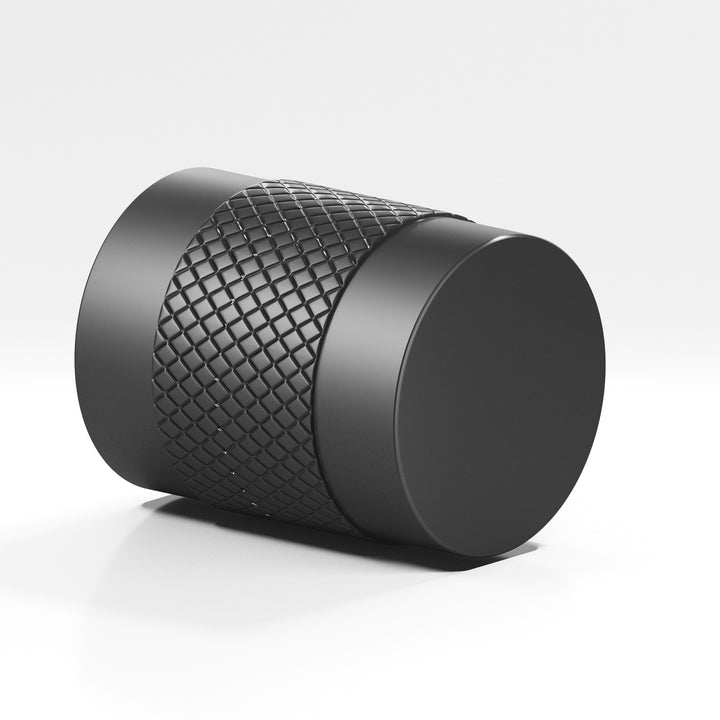 Colonial Bronze 561 Round diamond-knurled Cabinet Knob in Matte Graphite