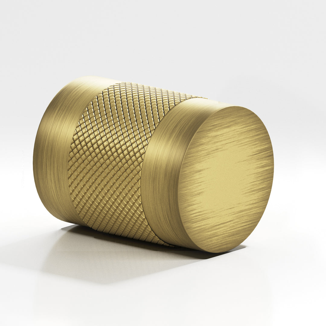 Colonial Bronze 561 Round diamond-knurled Cabinet Knob in Matte Antique Satin Brass