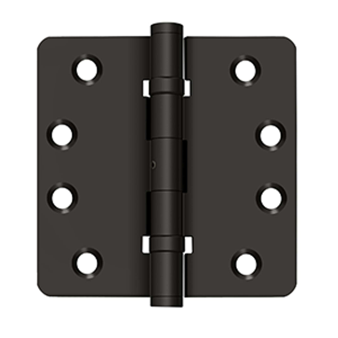 Deltana - 4" x 4" x 1/4" Radius Hinges, Ball Bearings, NRP, Solid Brass, Solid Brass Hinges