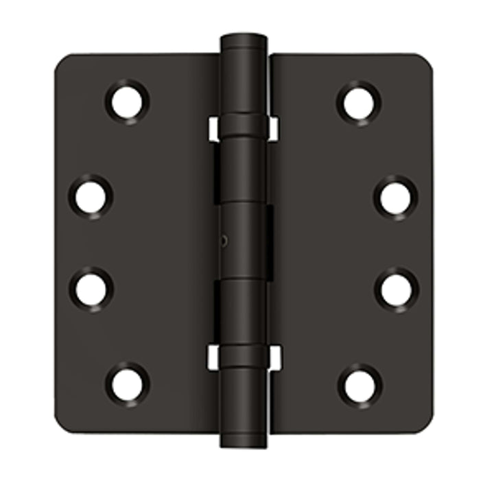 Deltana - 4" x 4" x 1/4" Radius Hinges, Ball Bearings, NRP, Solid Brass, Solid Brass Hinges