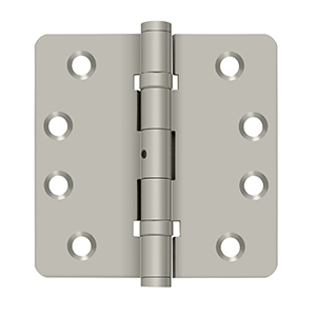 Deltana - 4" x 4" x 1/4" Radius Hinges, Ball Bearings, NRP, Solid Brass, Solid Brass Hinges