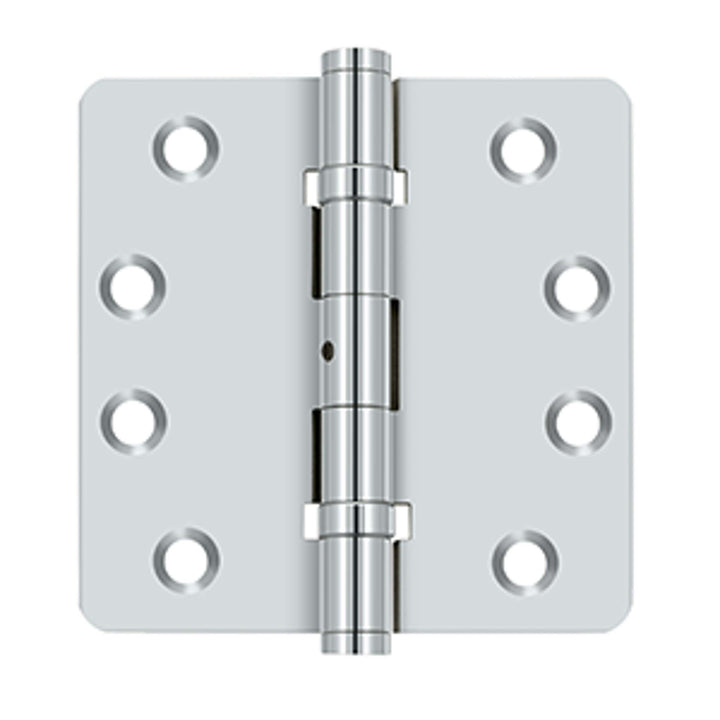 Deltana - 4" x 4" x 1/4" Radius Hinges, Ball Bearings, NRP, Solid Brass, Solid Brass Hinges