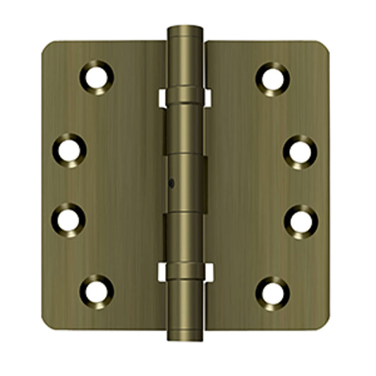 Deltana - 4" x 4" x 1/4" Radius Hinges, Ball Bearings, NRP, Solid Brass, Solid Brass Hinges