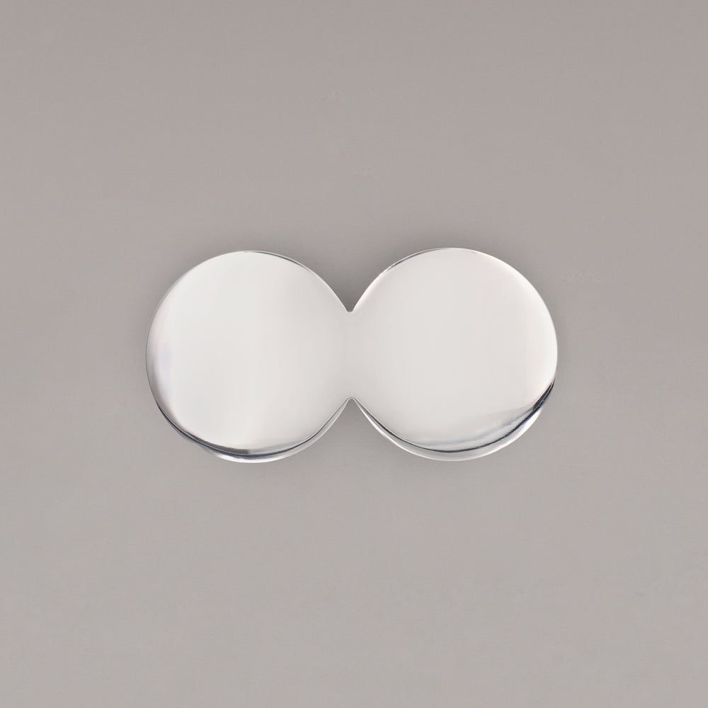 Polished Nickel Brass Cabinet Pull Statement Circular Shaped.
