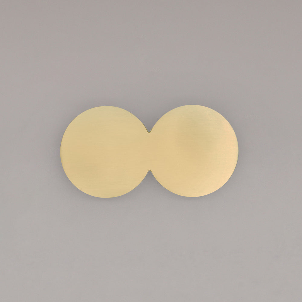 Satin Brass Cabinet Pull Statement Circular Shaped.