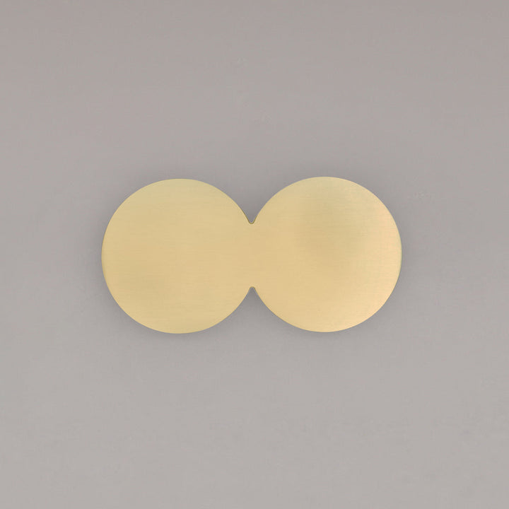 Satin Brass Cabinet Pull Statement Circular Shaped.
