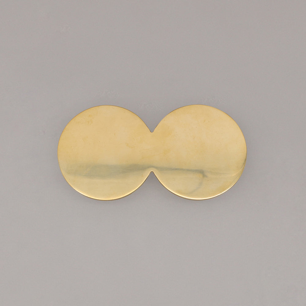 Unlacquered Polished Brass Cabinet Pull Statement Circular Shaped.