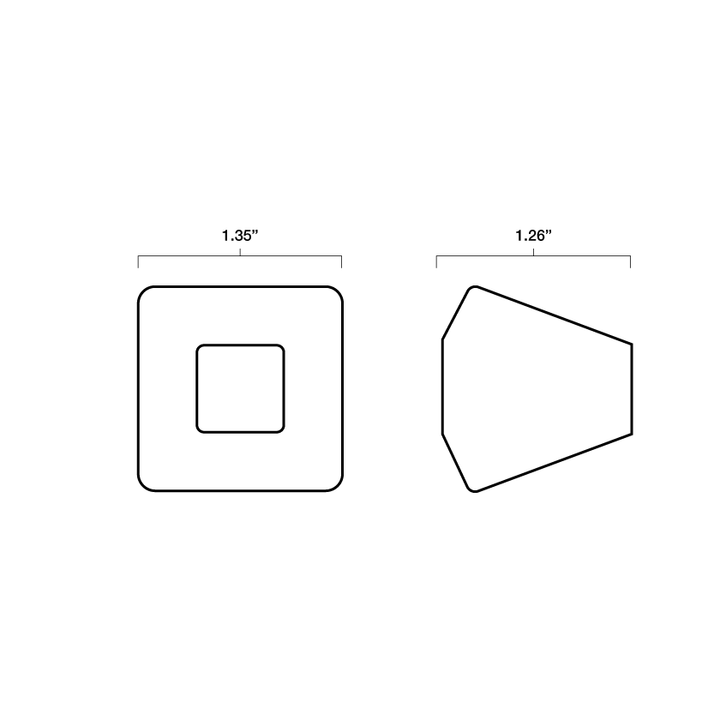 Tech specs with dimensions for Hapny Diamond knob for all finishes