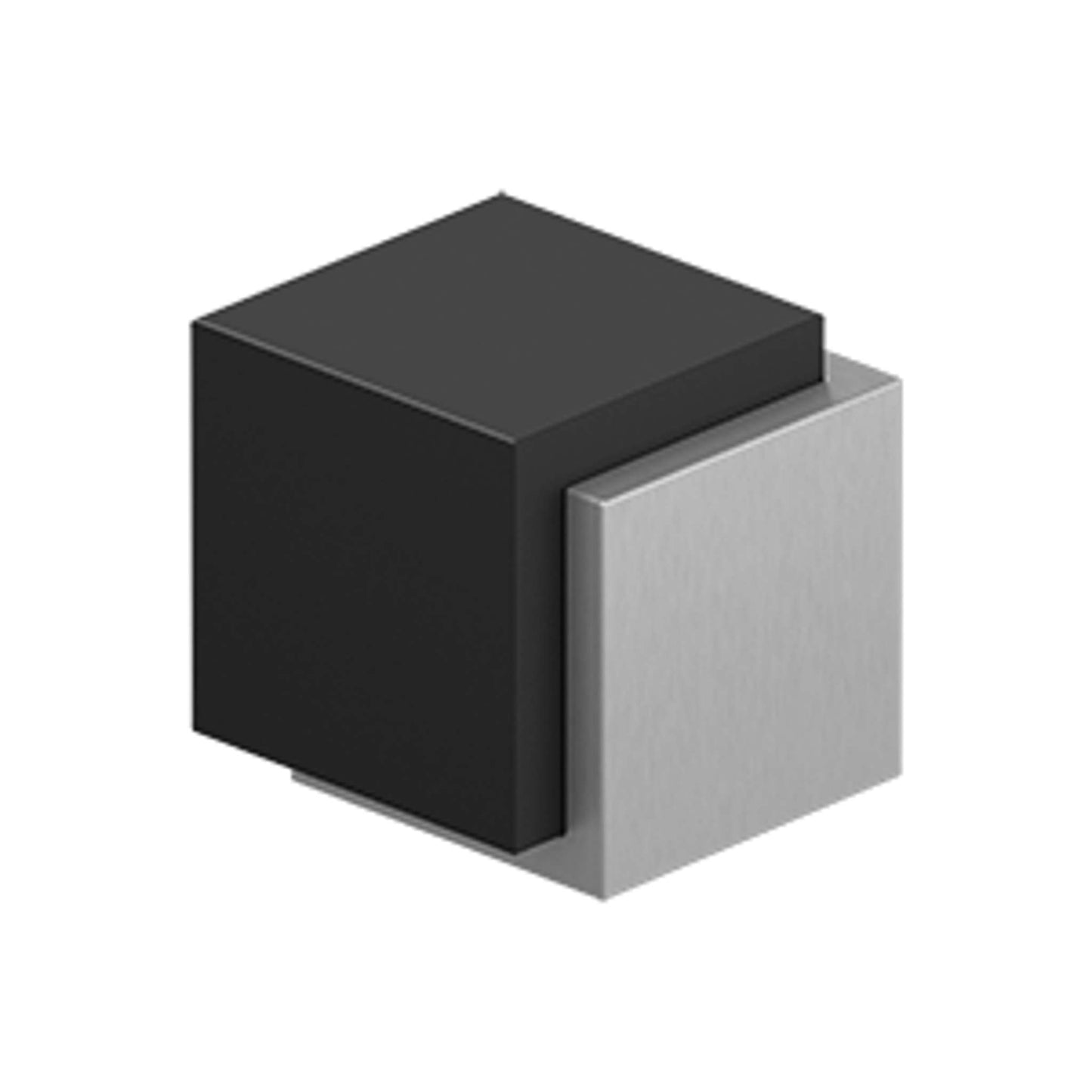 Deltana - Floor Door Bumper 1-3/4", Cube, Contemporary, Stainless Steel