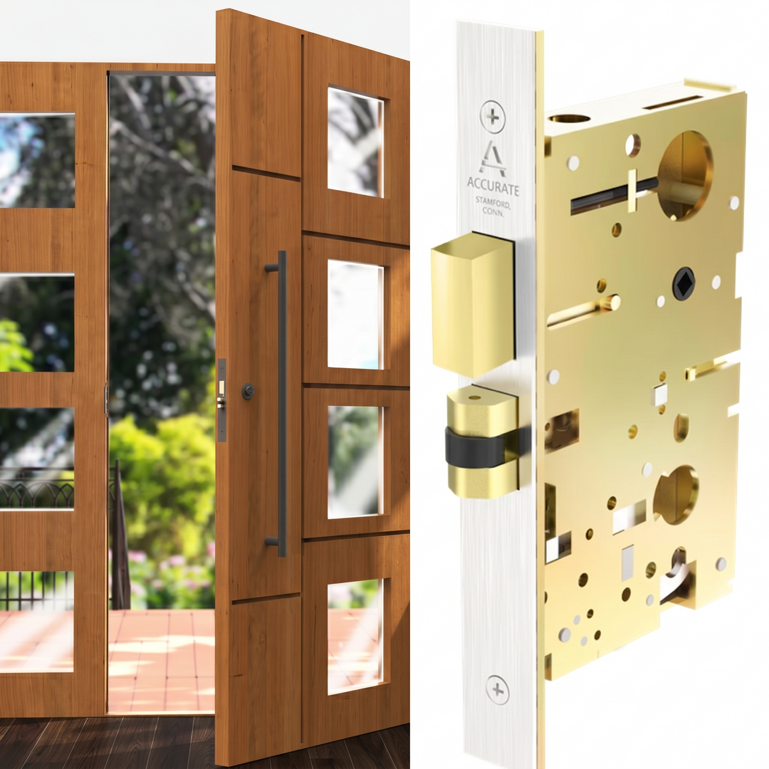 Accurate 9100 Series Adjustable Roller Latch Mortise Lock — Entry Function
