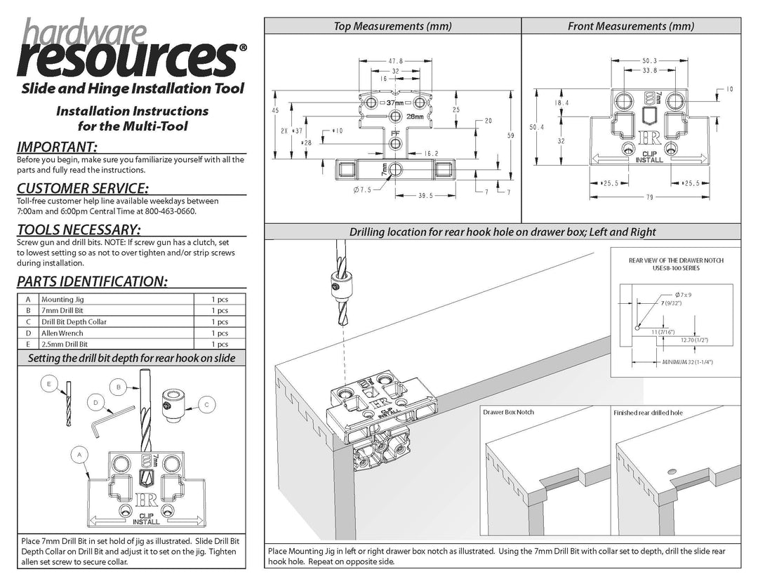 Hardware Resources - Slide & Hinge Installation Multi-Tool