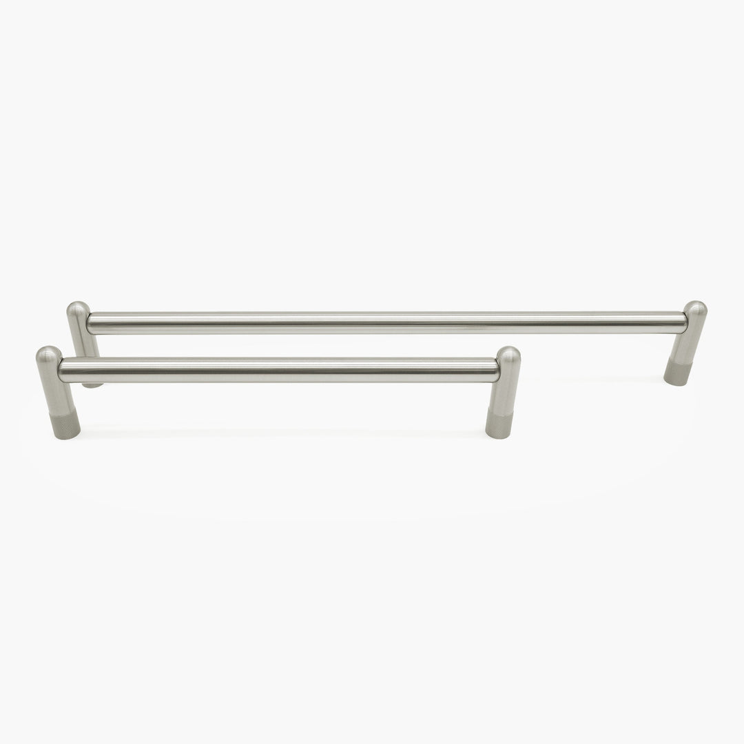 Satin Nickel Appliance Pulls.