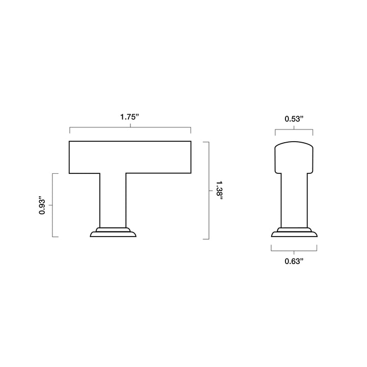 Technical drawing for Mod T-Knob.