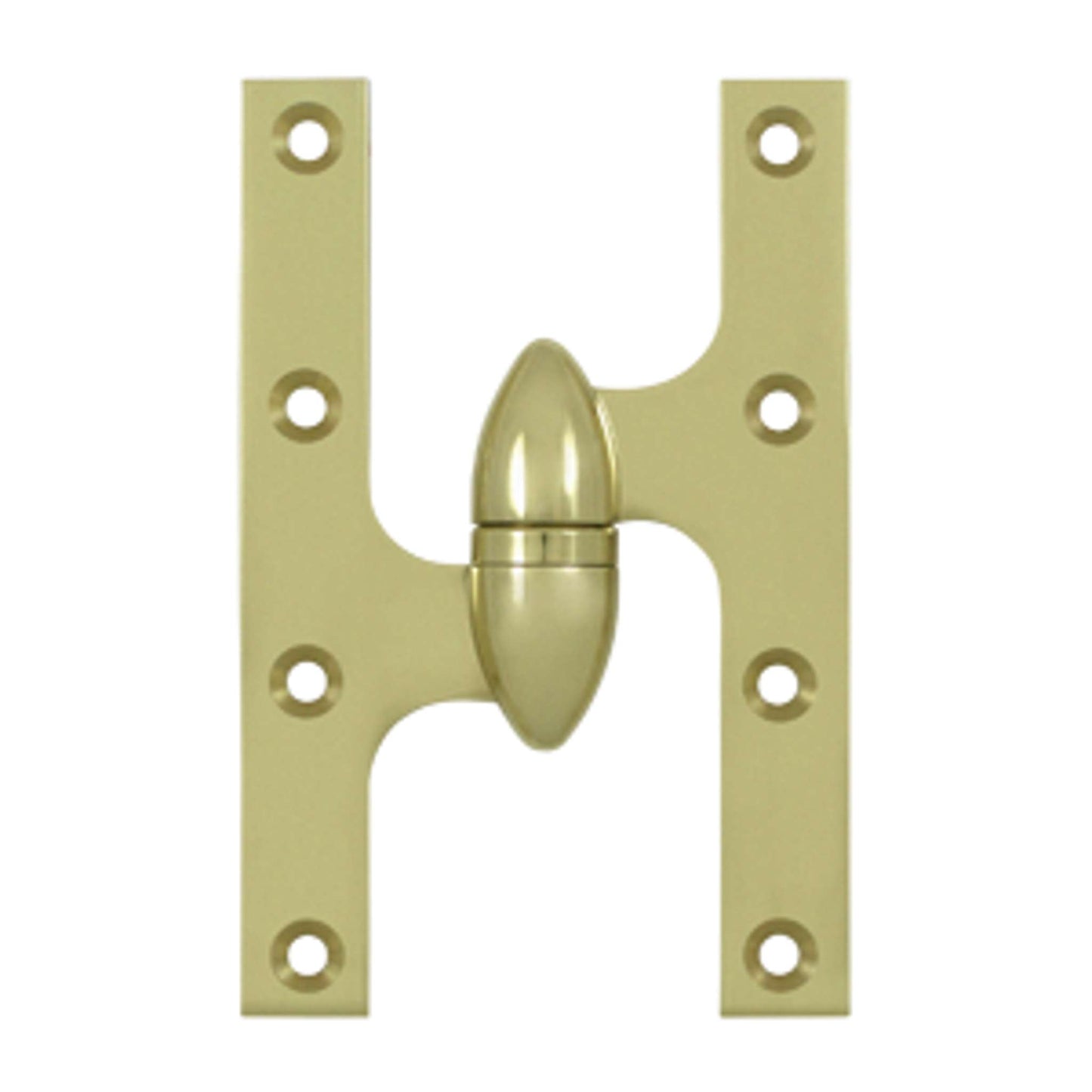 Deltana - 6"x 3-7/8" Olive Knuckle Hinge, Ball Bearing, Solid Brass