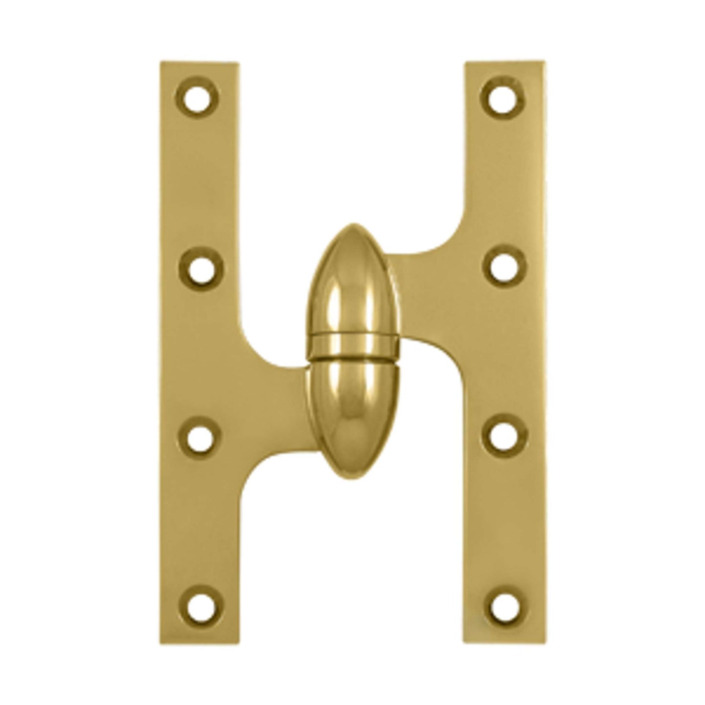 Deltana - 6"x 3-7/8" Olive Knuckle Hinge, Ball Bearing, Solid Brass