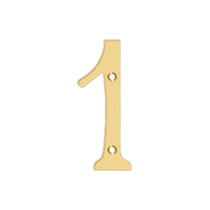 Deltana - 4" Numbers, Solid Brass