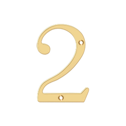 Deltana - 4" Numbers, Solid Brass