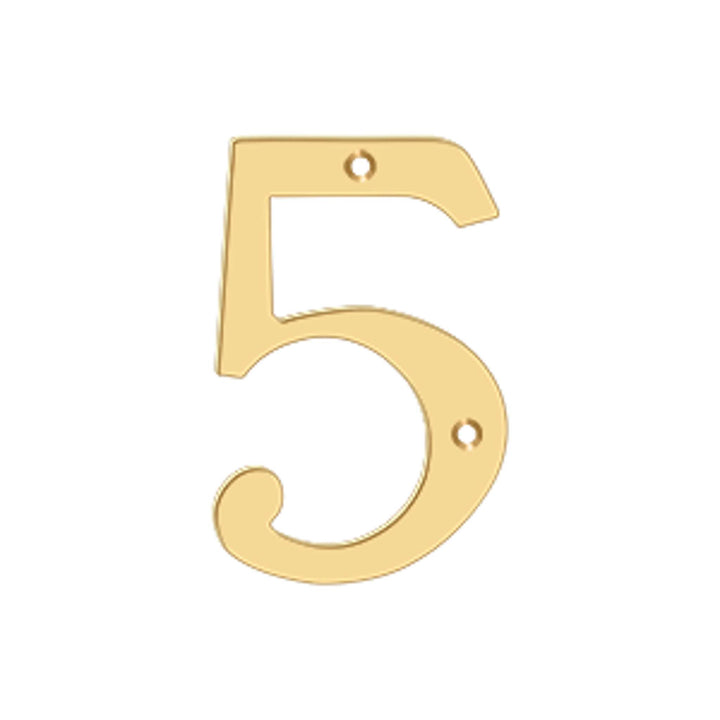 Deltana - 4" Numbers, Solid Brass