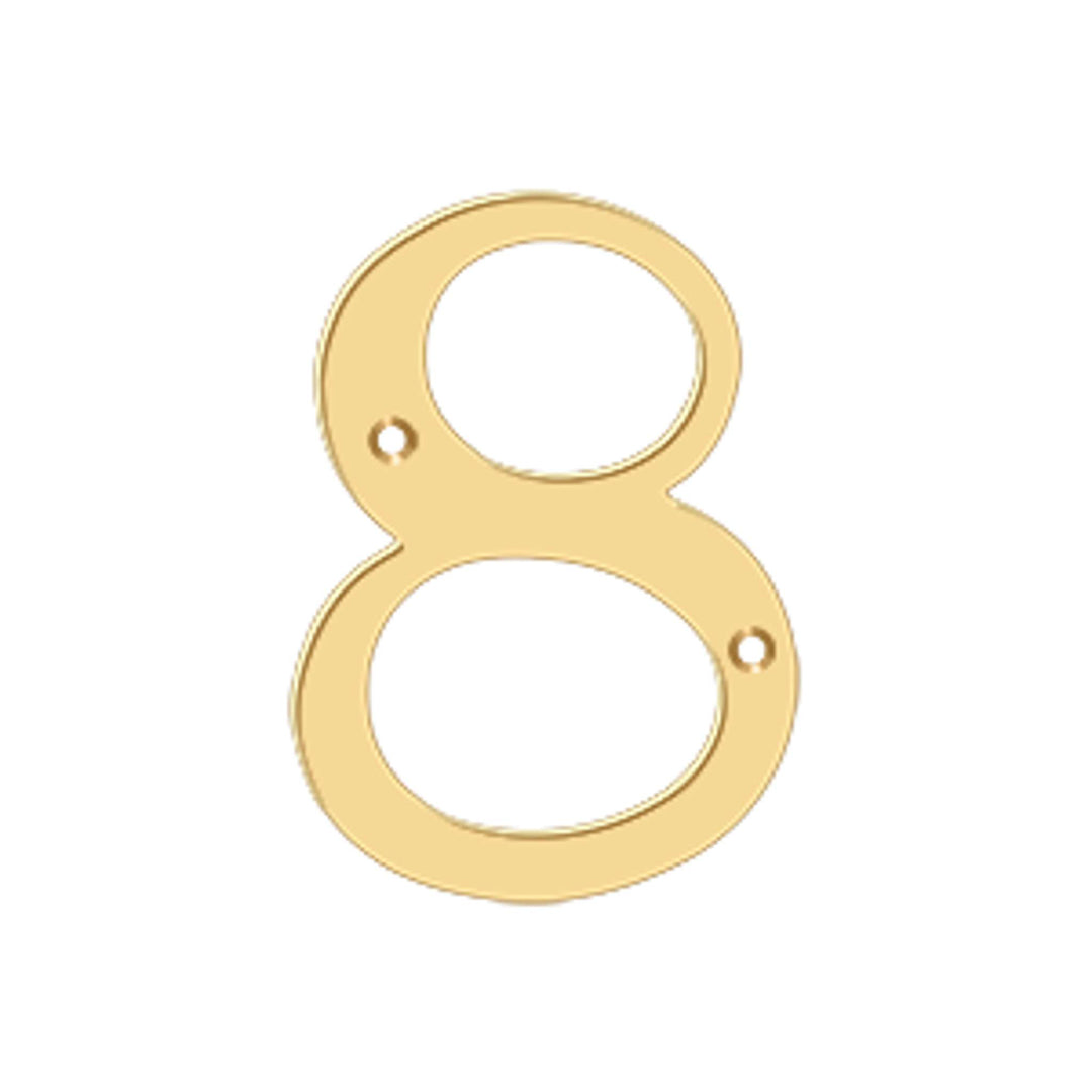 Deltana - 4" Numbers, Solid Brass