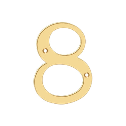 Deltana - 4" Numbers, Solid Brass