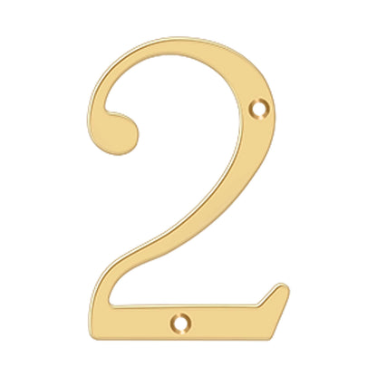 Deltana - 6" Numbers, Solid Brass