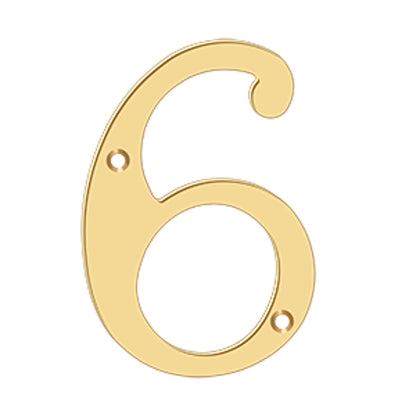 Deltana - 6" Numbers, Solid Brass