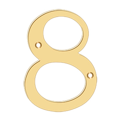 Deltana - 6" Numbers, Solid Brass