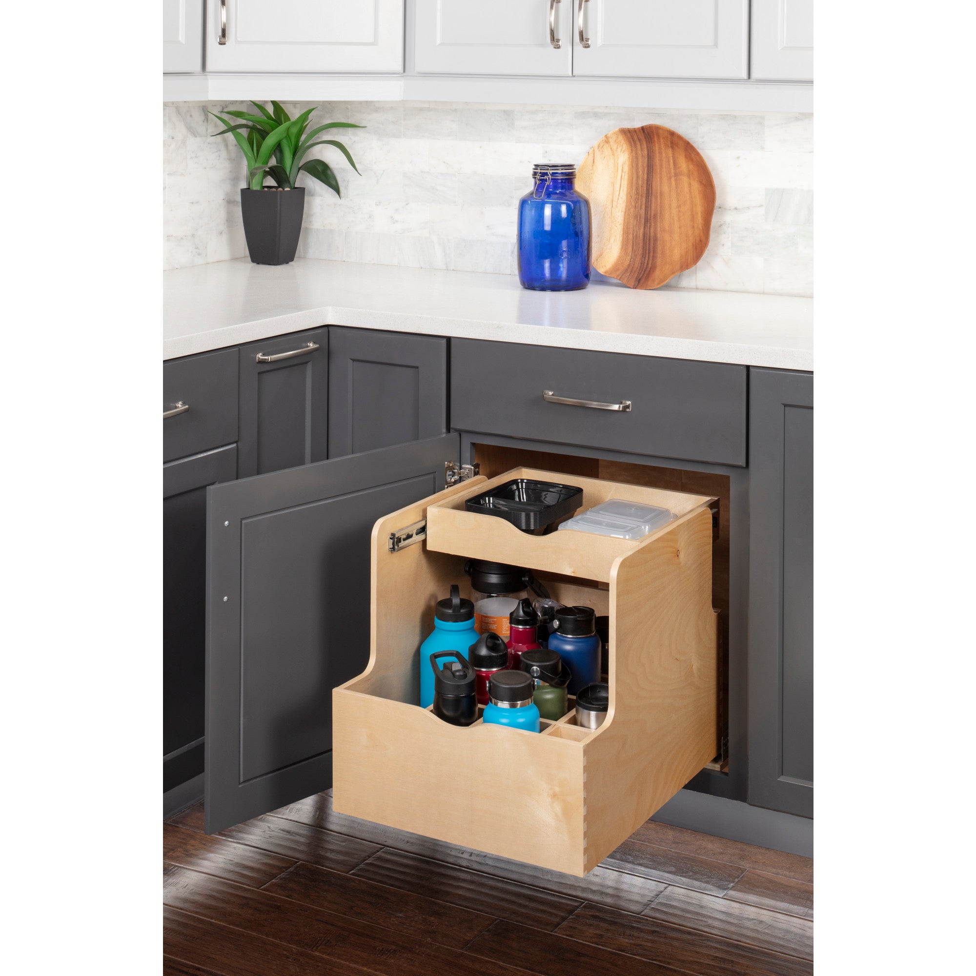 Hardware Resources - Wood Double Drawer Bottle Rollout