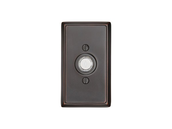 EMTEK - Brass Door Bell, Rectangular Rosette