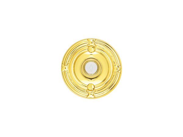 EMTEK - Brass Door Bell, Ribbon & Reed Rosette