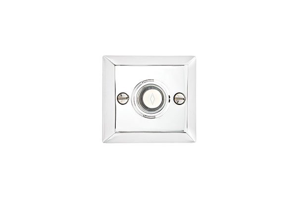 EMTEK - Brass Door Bell, Quincy Rosette