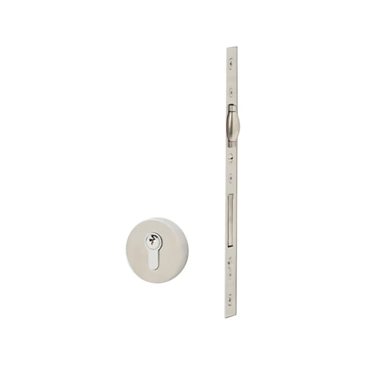 European Mortise Deadbolt with Integrated Roller Latch, Round trim
