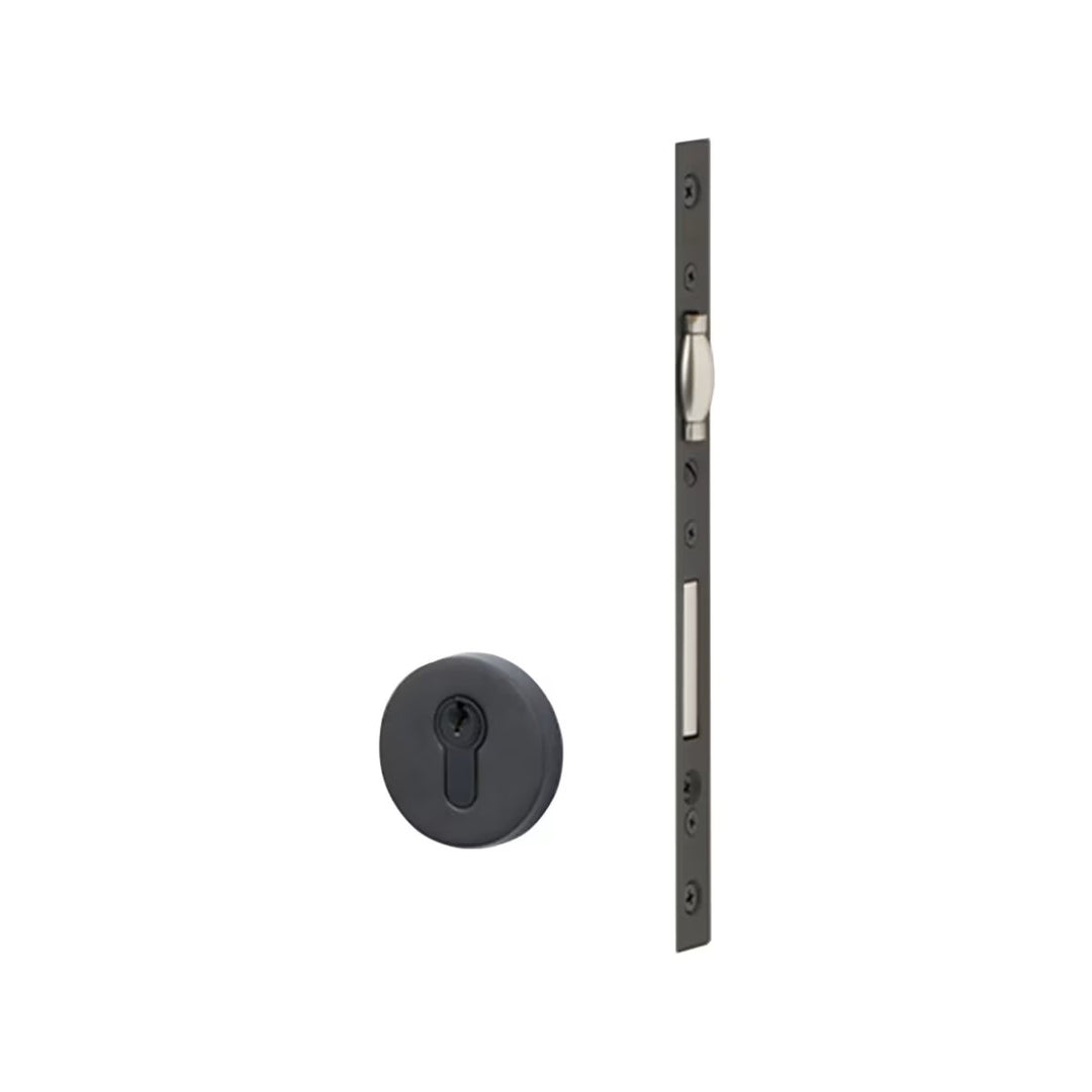 European Mortise Deadbolt with Integrated Roller Latch, Round trim