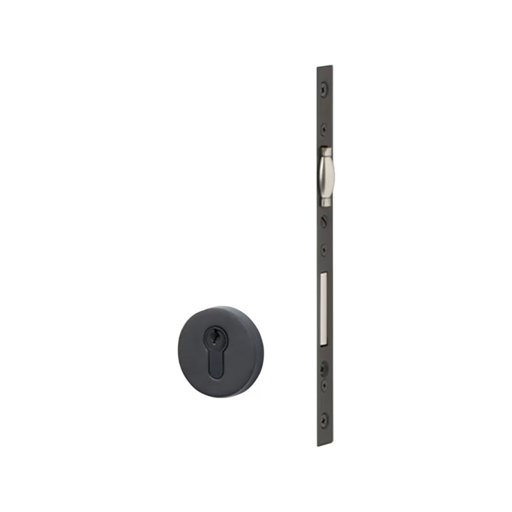 European Mortise Deadbolt with Integrated Roller Latch, Round trim