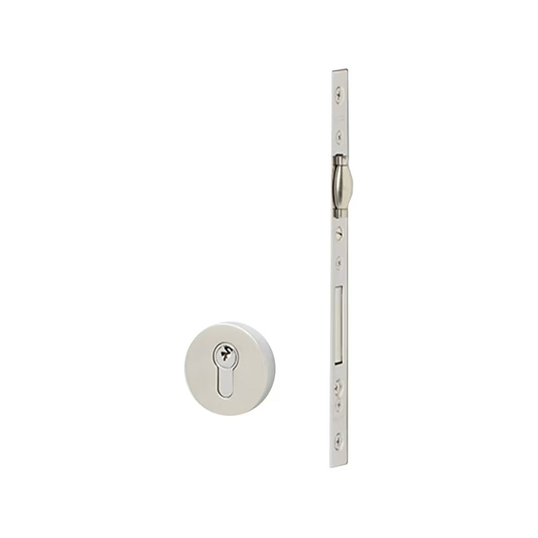European Mortise Deadbolt with Integrated Roller Latch, Round trim