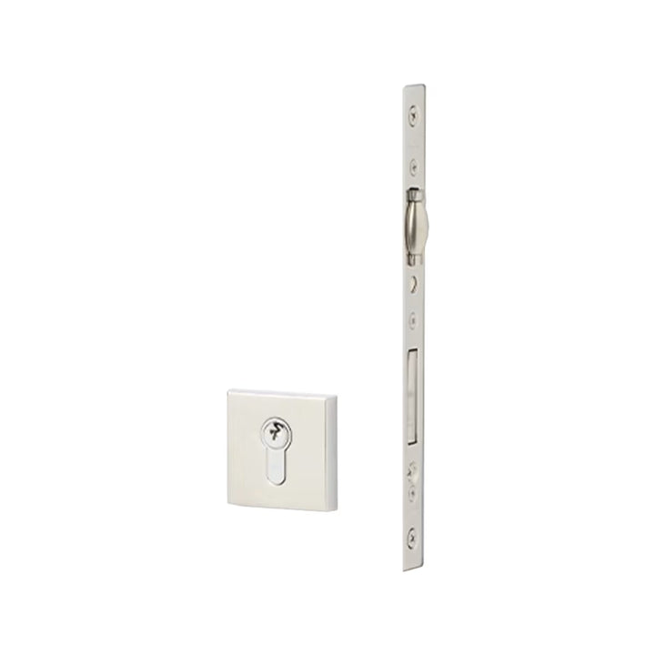 European Mortise Deadbolt with Integrated Roller Latch, Square trim
