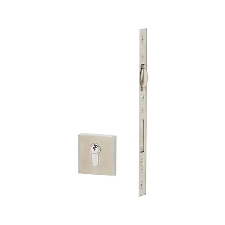 European Mortise Deadbolt with Integrated Roller Latch, Square trim
