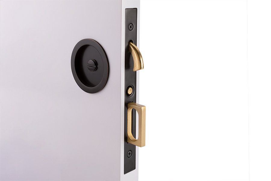 EMTEK - Round Pocket Door Lock
