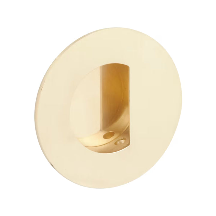 EMTEK - Flush Pull Round Recess with Half Moon Pocket