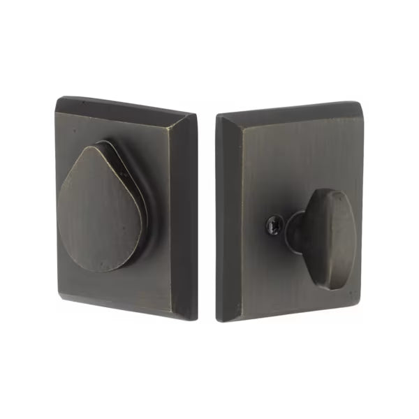EMTEK - Rustic Modern Rectangular Bronze Deadbolt