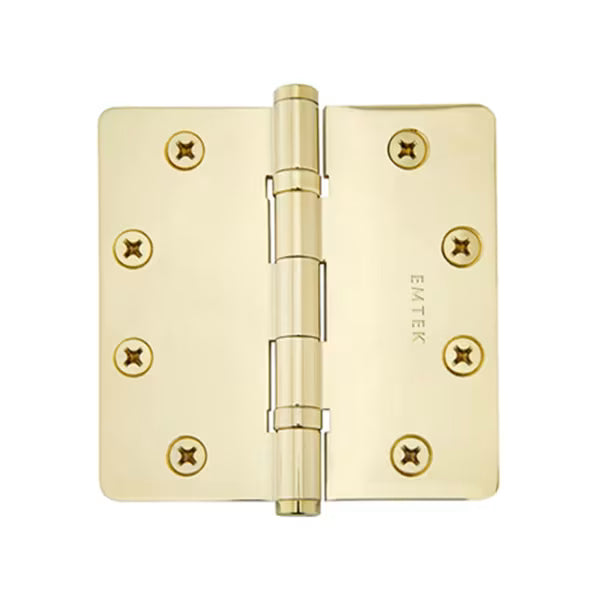 EMTEK - 9600 Solid Brass Hinges, Heavy Duty, Ball Bearing, 1/4" Radius Corners