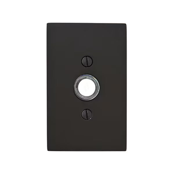EMTEK - Brass Door Bell, Modern Rectangular Rosette