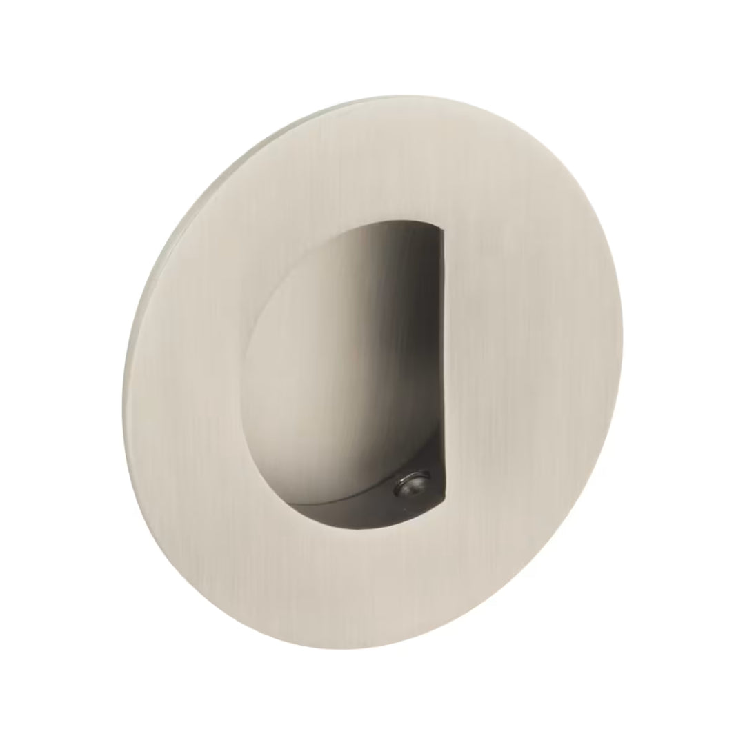 EMTEK - Flush Pull Round Recess with Half Moon Pocket