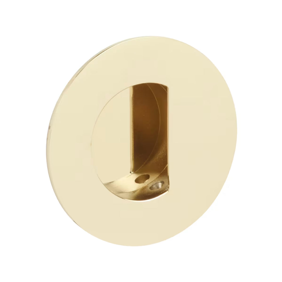 EMTEK - Flush Pull Round Recess with Half Moon Pocket
