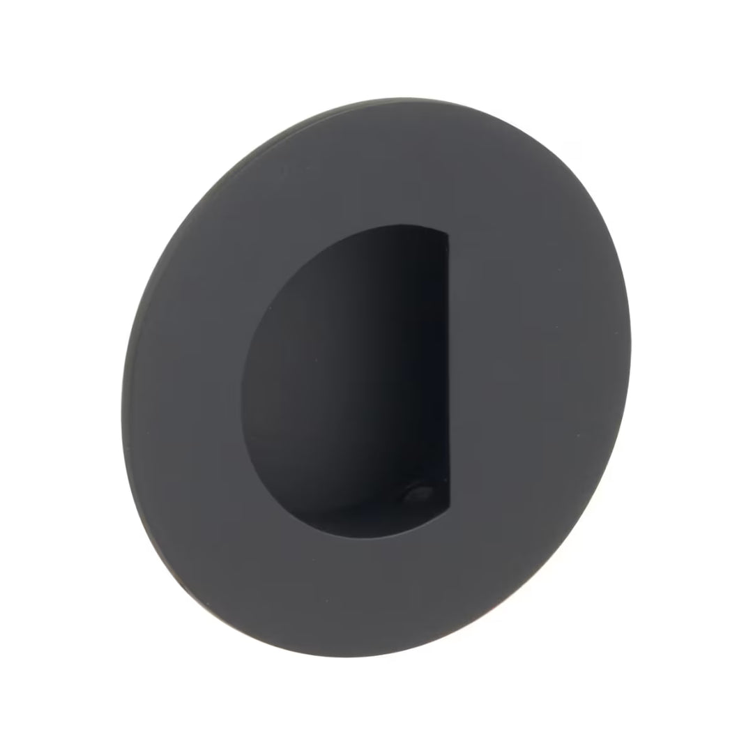 EMTEK - Flush Pull Round Recess with Half Moon Pocket