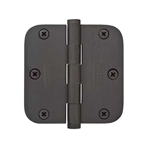 EMTEK - 9600 Solid Brass Hinges, Heavy Duty, Plain Bearing, 5/8" Radius Corners