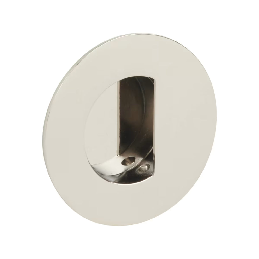 EMTEK - Flush Pull Round Recess with Half Moon Pocket