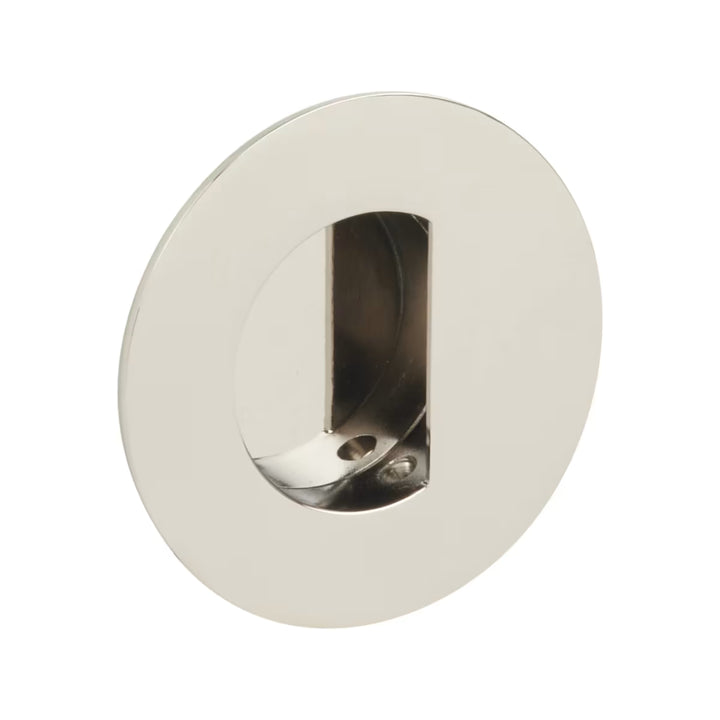 EMTEK - Flush Pull Round Recess with Half Moon Pocket