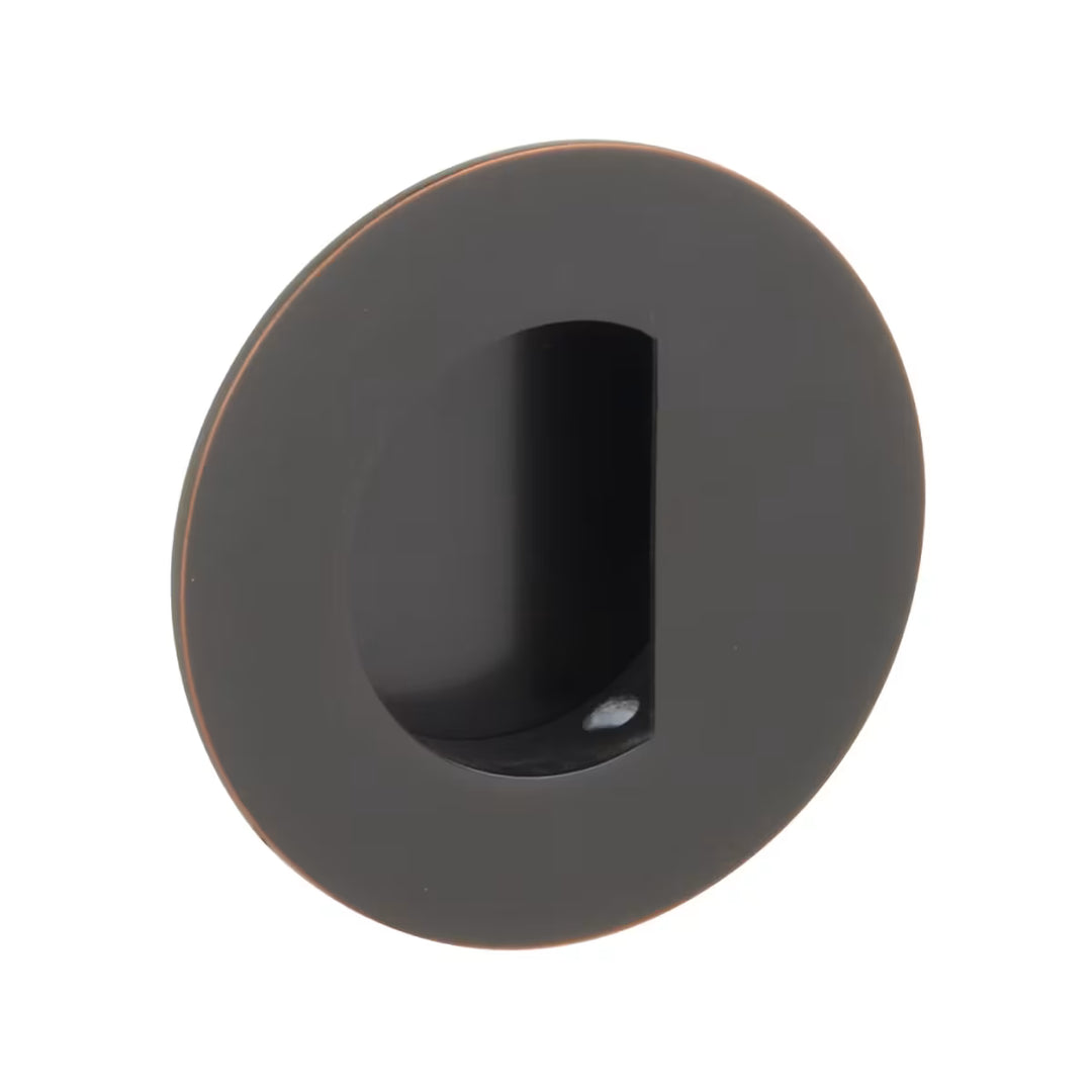 EMTEK - Flush Pull Round Recess with Half Moon Pocket