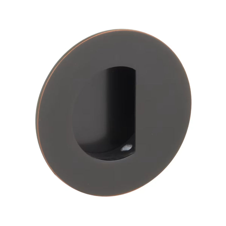 EMTEK - Flush Pull Round Recess with Half Moon Pocket